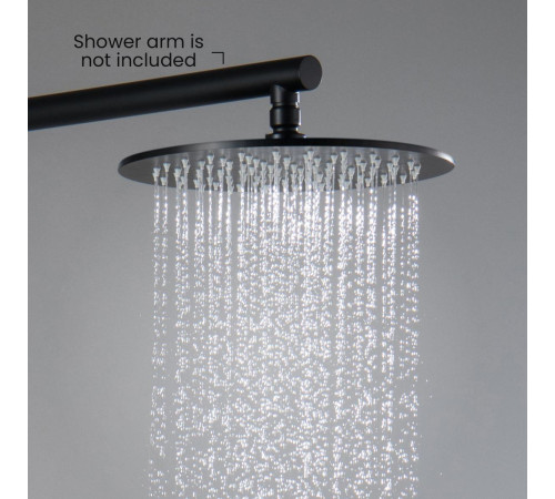 Верхний душ Aquanet AQ2077MB круглый 250х7 мм матовый черный AQ2077MB