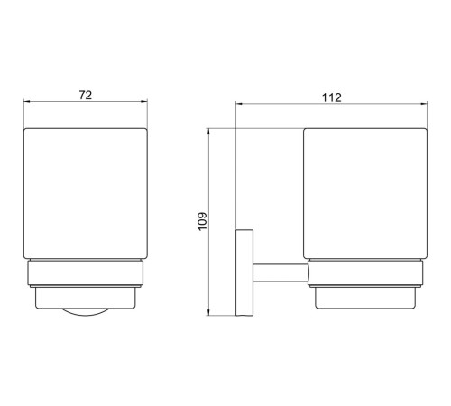 Стакан с держателем Aquatek БЕТТА оружейная сталь AQ4604BGM