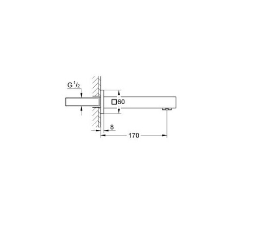 Излив для ванны GROHE Eurocube настенный хром 13303000