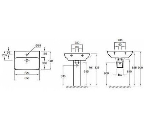 Раковина Jacob Delafon Struktura 65х48 см EGC112-00