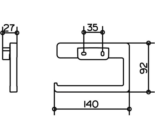 Держатель туалетной бумаги KEUCO Edition Moll открытый хром 12762010000