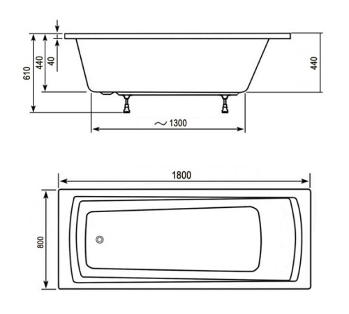 Ванна акриловая RAVAK Domino Plus 180х80 см C651R00000