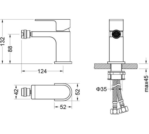 Смеситель для биде Aquanet Лира хром AQ1418CR