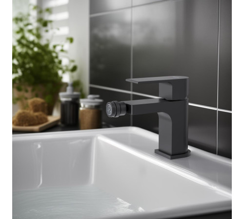 Смеситель для биде Aquanet Лира матовый черный AQ1418MB