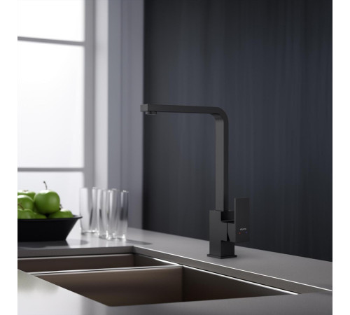 Смеситель для кухни Aquanet ЛИБРА матовый черный AQ1680MB
