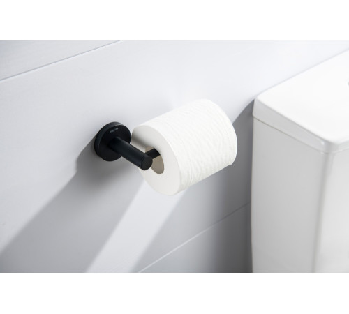 Бумагодержатель Aquanet Европа матовый черный AQ4108MB