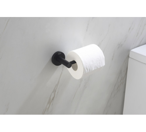 Бумагодержатель Aquanet Европа матовый черный AQ4108MB