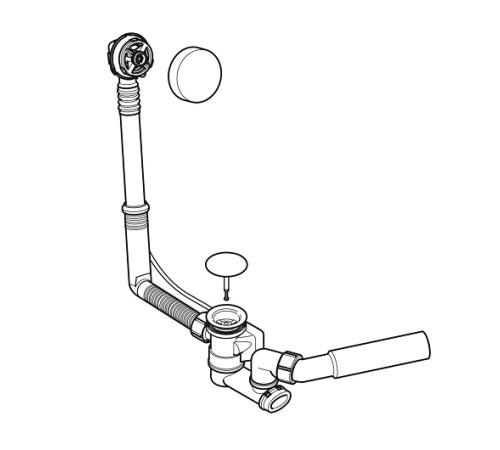 Слив-перелив Geberit d52 длина 26 см с декоративным комплектом глянцевый хром 150.520.21.6