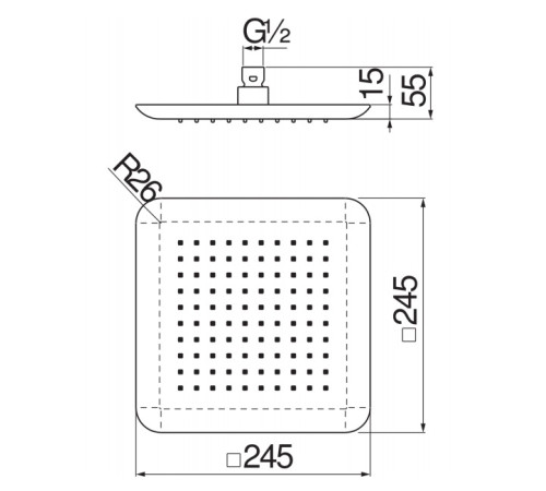 Верхний душ Paffoni 24х24 см AD139/122CR