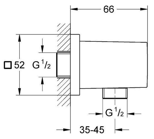 Шланговое подсоединение GROHE Euphoria Cube хром 27704000
