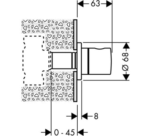 Комплект запорного вентиля Hansgrohe 15972000 + скрытая часть 15970180 15972000S130