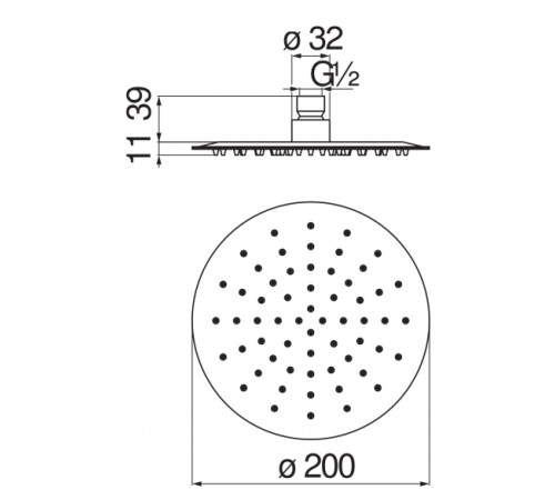 Верхний душ Paffoni 20 см AD139/119CR