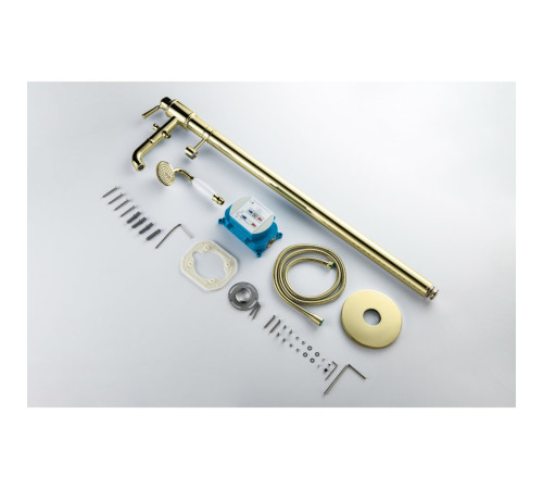 Смеситель для ванны напольный Aquanet Классик комплект полированное золото AQ1545PG