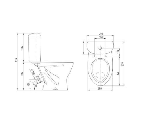 Унитаз-компакт Sanita Версия белый сиденье полипропилен косой выпуск 1.P401.5.S00.00B.F