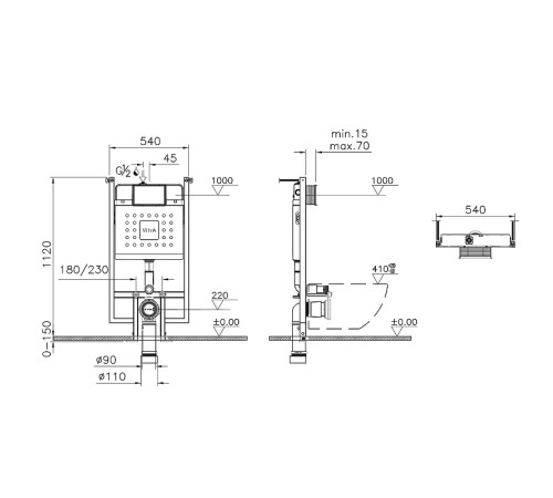 Инсталляция для унитаза VitrA V-Fix Core 8 см 738-5800-01