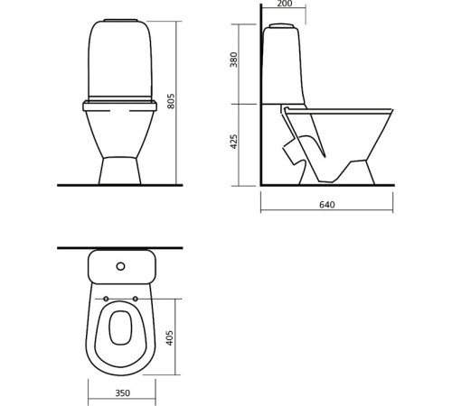 Унитаз-компакт Sanita Самарский Комфорт S1 белый WC.CC/Samarsky/2-TM/WHT.G/S1