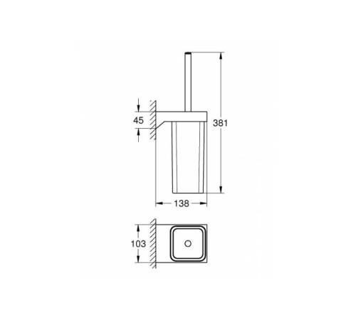 Ершик туалетный с держателем GROHE Selection Cube 40857000