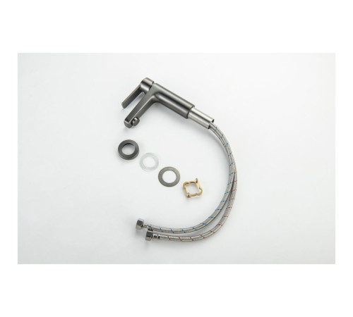 Смеситель для раковины Aquanet Лугано 106 мм без донного клапана оружейная сталь AQ1710BGM