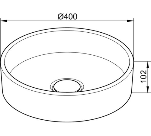 Умывальник керамический KEUCO Stageline D 400 мм без перелива черный 32880570400