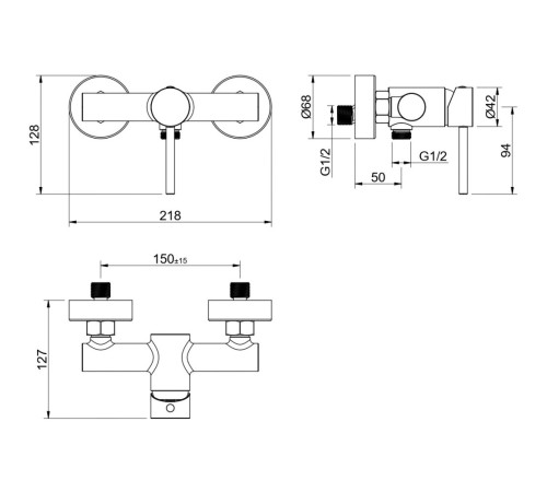 Смеситель для душа Aquanet Европа шлифованное золото AQ1360BG