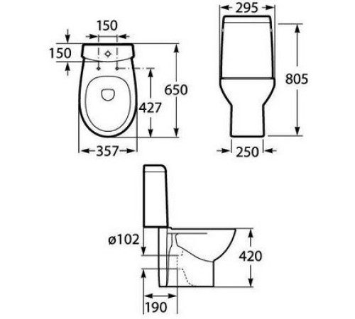 Унитаз напольный под бачок Roca Victoria Nord 342ND7000
