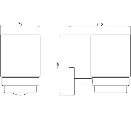 Стакан с держателем Aquatek БЕТТА матовый черный AQ4604MB