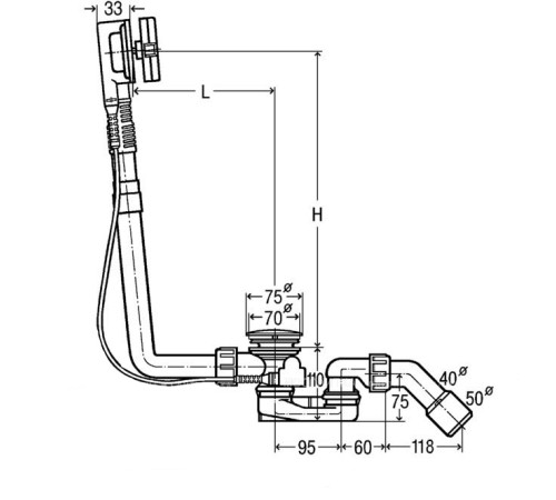 Слив-перелив Viega Multiplex Visign M5 40/50х725 мм модель 6163.45 138561