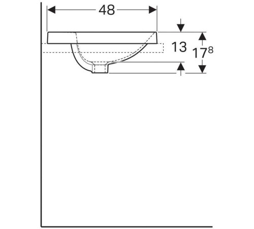 Раковина встраиваемая Geberit VariForm овальная 60х48 см с отверстием под смеситель 500.726.01.2