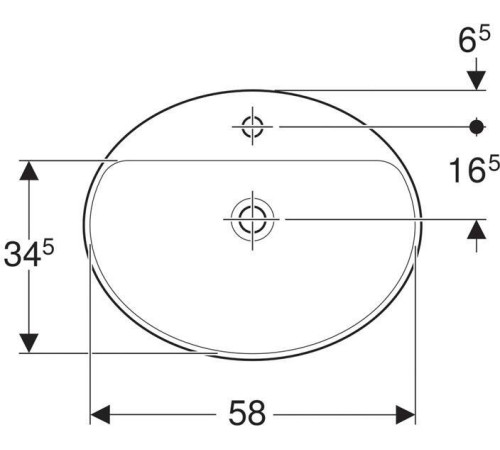 Раковина встраиваемая Geberit VariForm овальная 60х48 см с отверстием под смеситель 500.726.01.2