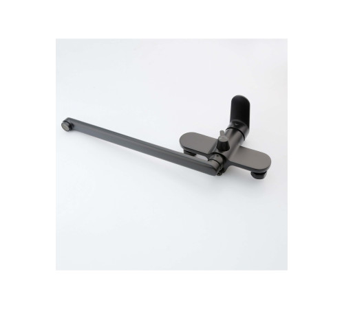 Смеситель для ванны с длинным изливом Aquanet Ника матовый черный AQ1842MB