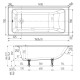 Ванна чугунная Wotte Line 1500х700х392 мм Line 1500x700