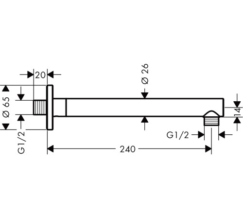 Держатель верхнего душа hansgrohe Vernis Blend 240 мм матовый черный 27809670