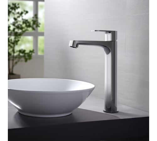 Смеситель для раковины высокий Aquanet Oberon 240 мм хром AQ1204CR