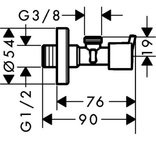 Угловой переходник hansgrohe Angle Valve S 13901000