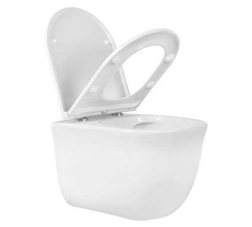 Унитаз подвесной безободковый Aquanet Классик компакт 490x365x340 мм сиденье микролифт AQ1112-00