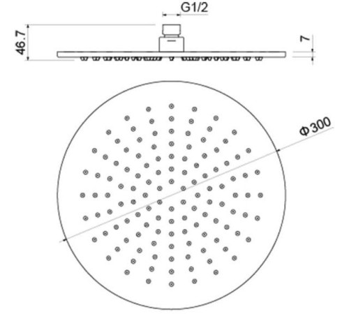 Верхний душ Aquanet AQ2079CR круглый 300х7 мм хром AQ2079CR