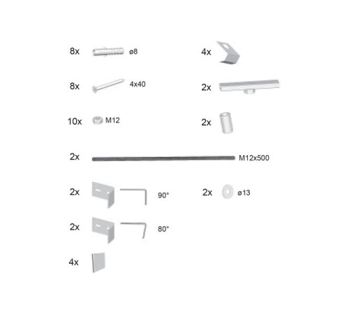 Крепление панели RAVAK Be Happy II 10° B28100000N