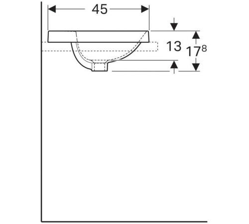 Раковина встраиваемая Geberit VariForm овальная 55х45 см с отверстием под смеситель 500.720.01.2