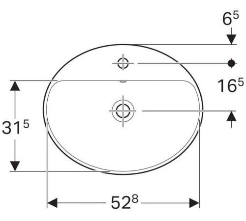 Раковина встраиваемая Geberit VariForm овальная 55х45 см с отверстием под смеситель 500.720.01.2