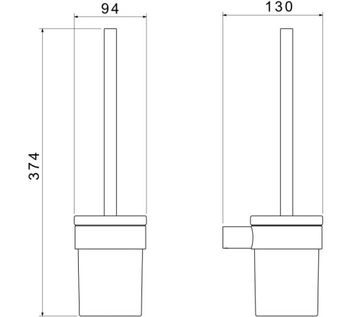 Ершик для унитаза Aquatek Лира матовый черный AQ4410MB