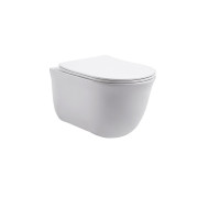 Унитаз подвесной безободковый Aquanet Классик компакт 490x365x340 мм сиденье микролифт AQ1112-00