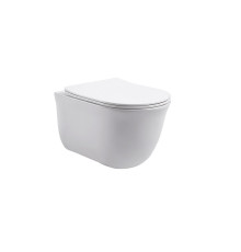 Унитаз подвесной безободковый Aquanet Классик компакт 490x365x340 мм сиденье микролифт AQ1112-00