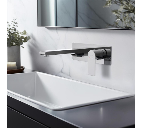 Смеситель для раковины Aquanet Лира настенный комплект со скрытой частью хром AQ1413CR