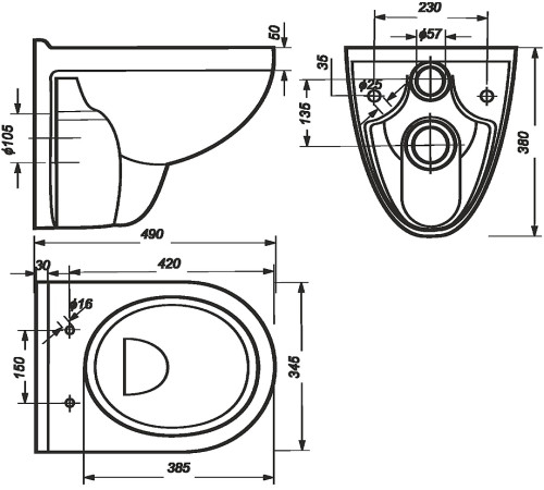 Унитаз подвесной Sanita Luxe Best Белый WC.WH/Best/DM/WHT.G/S1