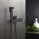 Комплект для гигиенического душа термостатический встроенный Aquanet Libra смеситель, лейка, шланг, матовый черный AQ1028MB