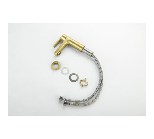 Смеситель для раковины Aquanet Лугано 106 мм без донного клапана шлифованное золото AQ1710BG