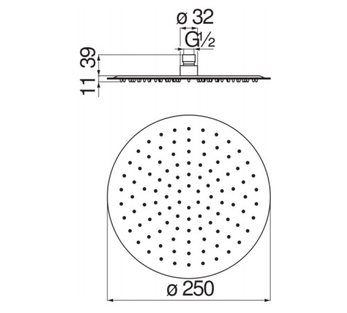 Верхний душ Paffoni 25 см AD139/121CR