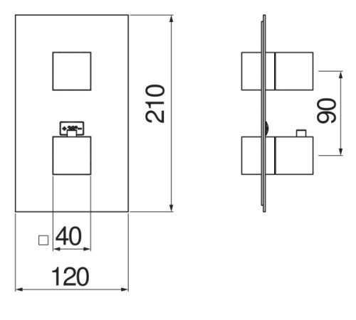 Смеситель для ванны термостатический Paffoni Seven внешняя часть хром WE00102/QCR