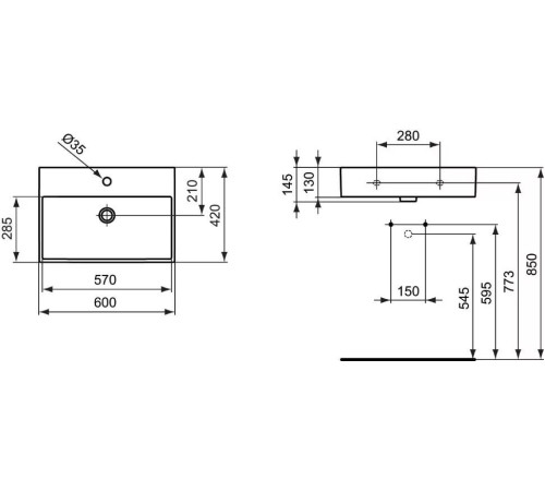 Раковина Ideal Standard Strada 60 см K077801