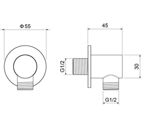 Шланговое подсоединение Aquatek хром AQ2456CR